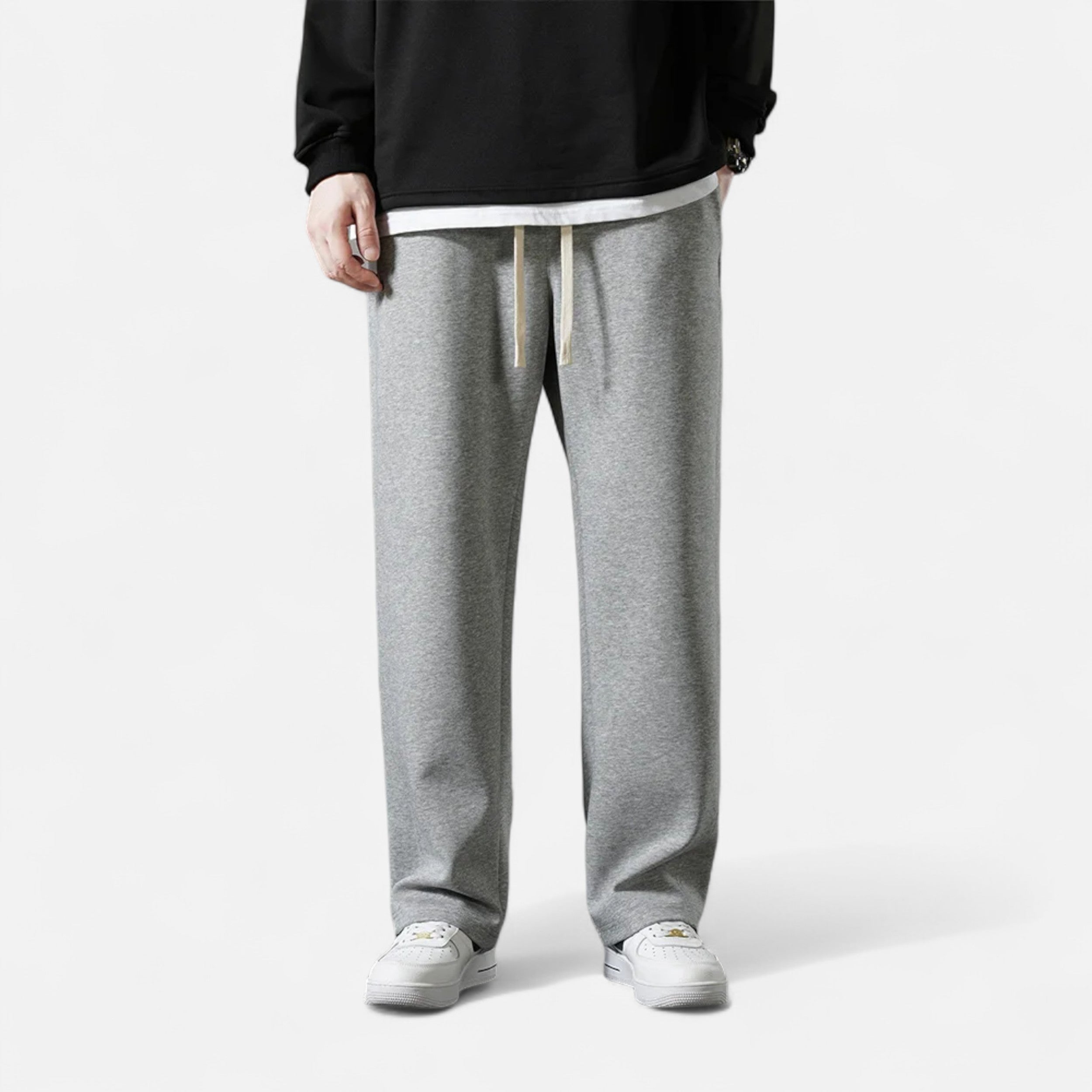 Men’s Wide-Leg Cotton Jogger Pants