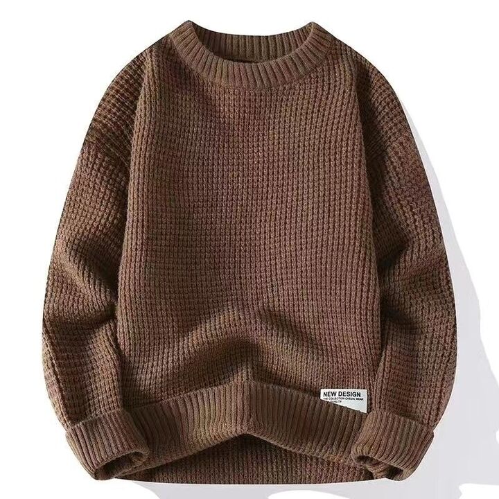 Men’s Classic Knitted Jumper with Crew Neck and Ribbed Hem